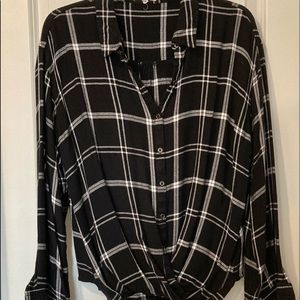 Maurice’s Long Sleeve Button Down Shirt with Twisted Waist